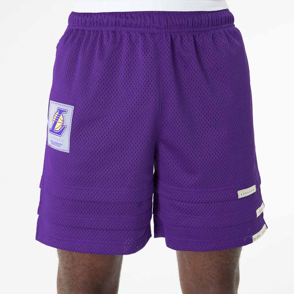 New Era x Bristol Studio Los Angeles Lakers NBA Purple Mesh Basketball Shorts