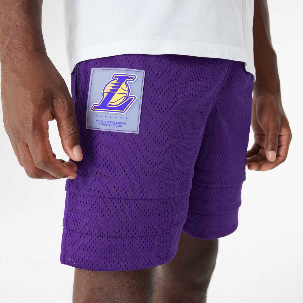 New Era x Bristol Studio Los Angeles Lakers NBA Purple Mesh Basketball Shorts