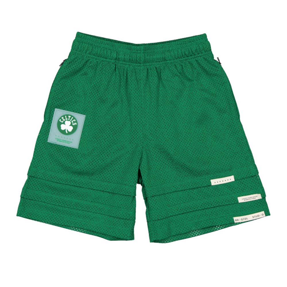 New Era x Bristol Studio Boston Celtics NBA Green Mesh Basketball Shorts