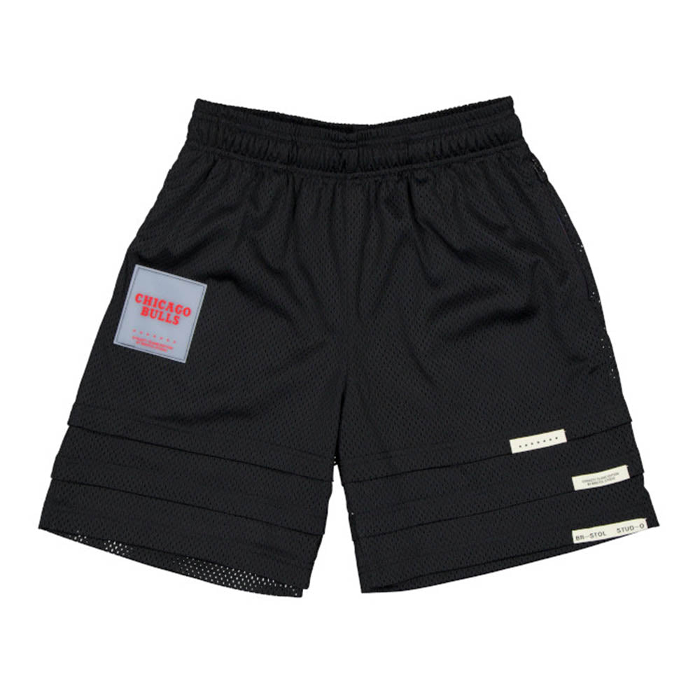 New Era x Bristol Studio Chicago Bulls NBA Black Mesh Basketball Shorts