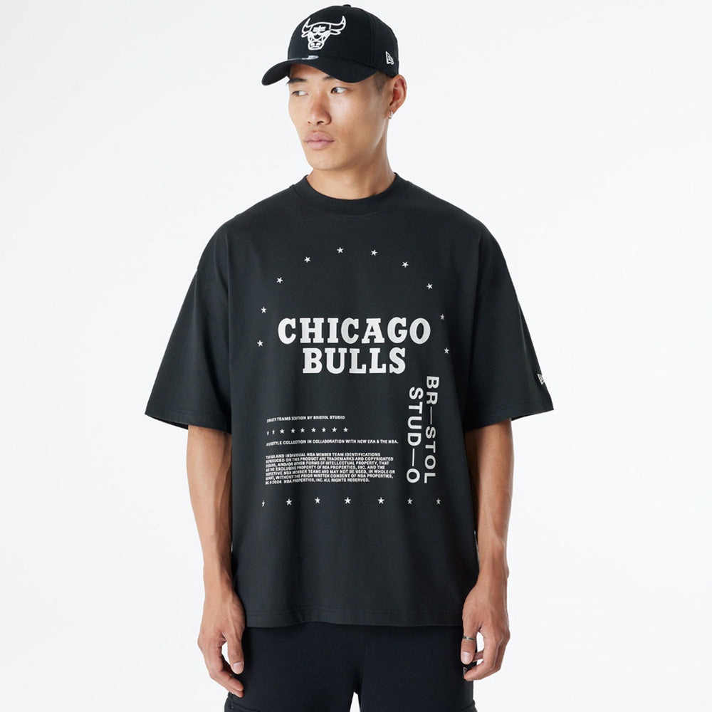 New Era x Bristol Studio Chicago Bulls NBA Black Short Sleeve T-Shirt