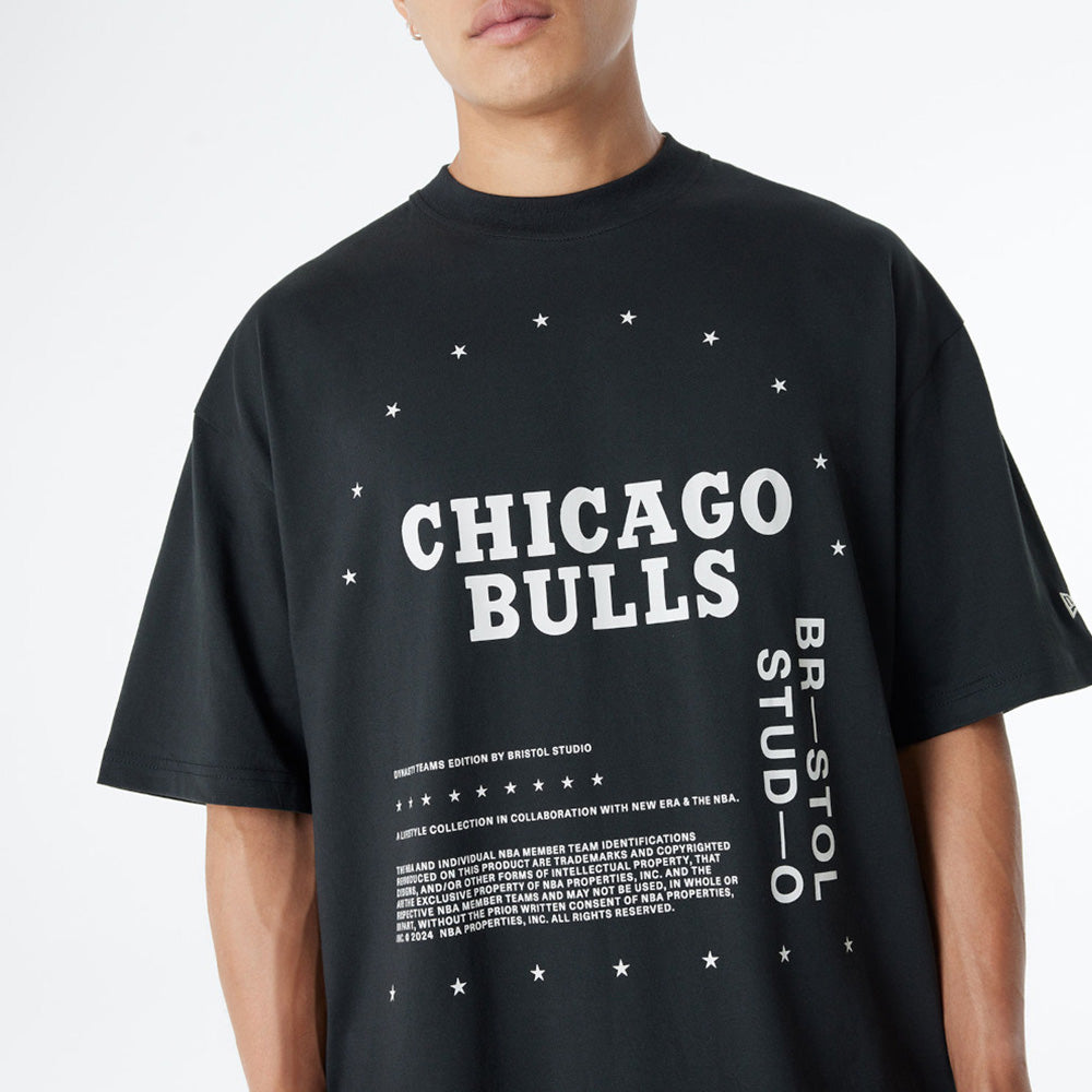 New Era x Bristol Studio Chicago Bulls NBA Black Short Sleeve T-Shirt