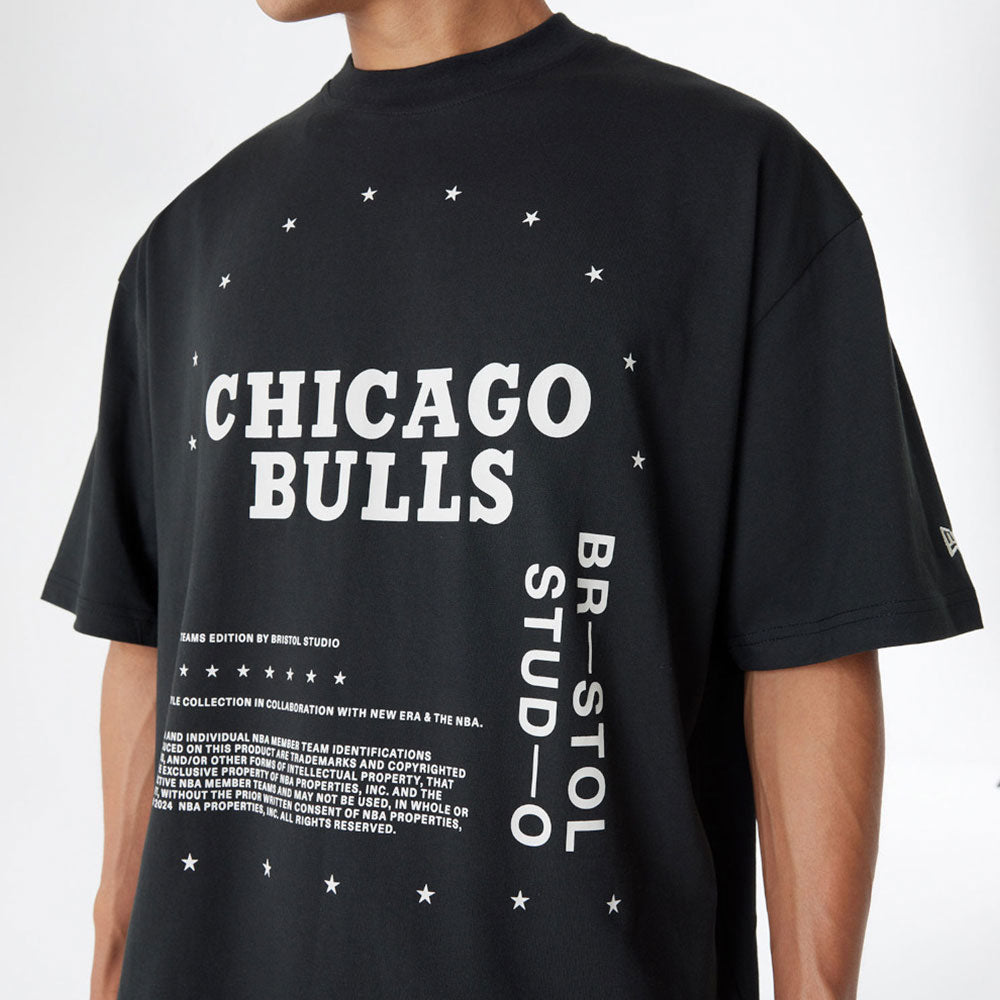 New Era x Bristol Studio Chicago Bulls NBA Black Short Sleeve T-Shirt