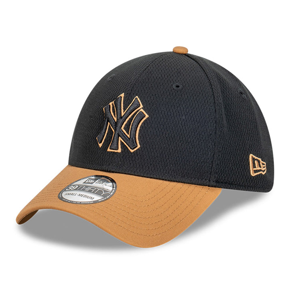 New Era New York Yankees MLB Dashmark Black Two Tone Black Tan 39THIRTY Stretch Fit Cap