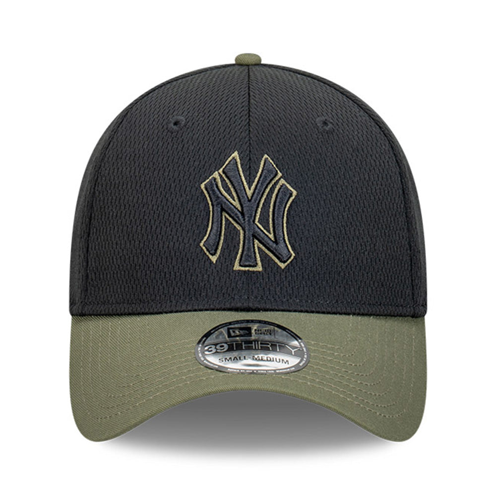 New Era New York Yankees MLB Dashmark Black Stone Two Tone Black Olive 39THIRTY Stretch Fit Cap