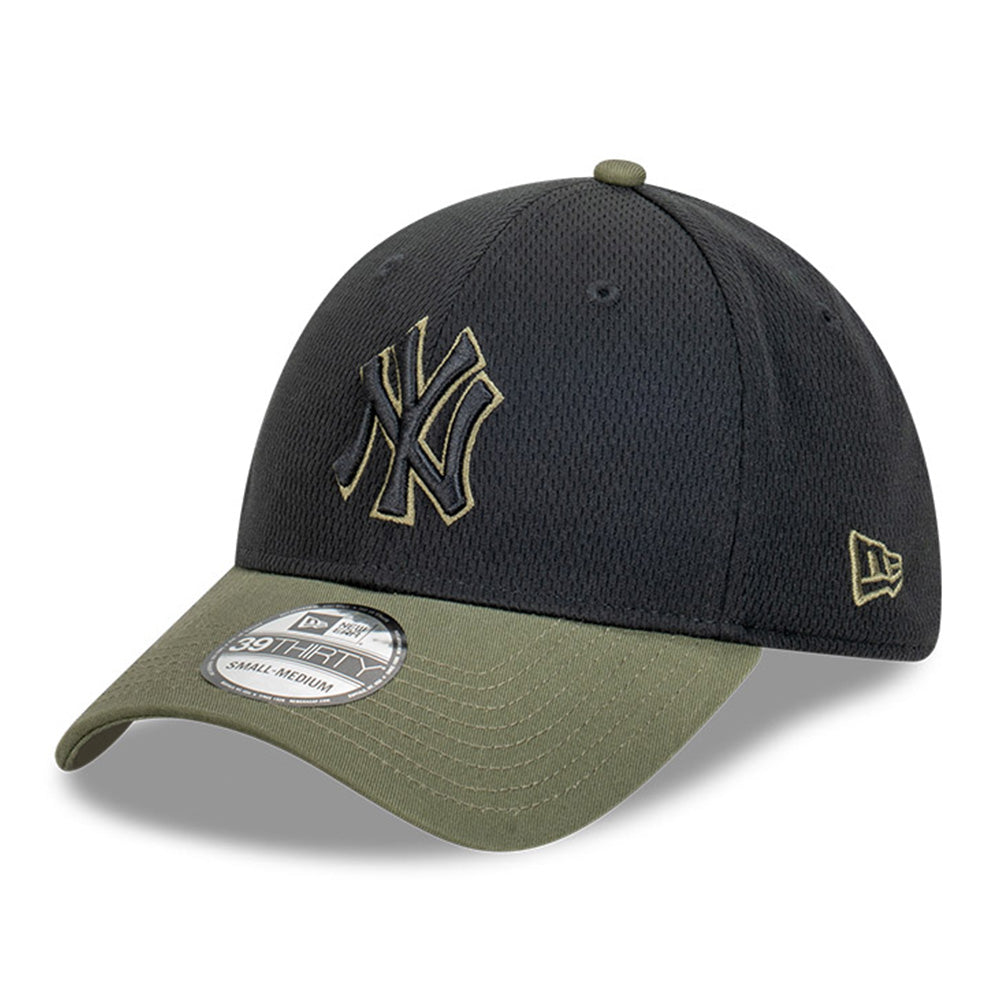 New Era New York Yankees MLB Dashmark Black Stone Two Tone Black Olive 39THIRTY Stretch Fit Cap