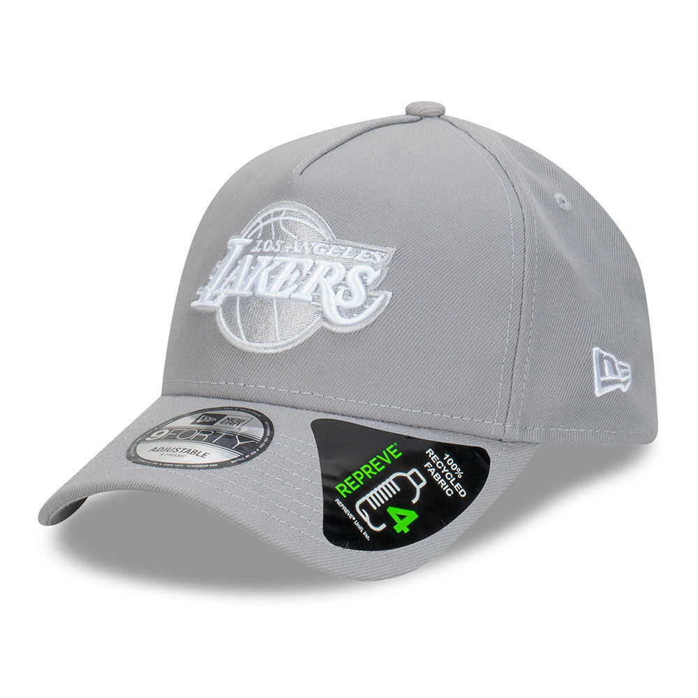 New Era Los Angeles Lakers NBA Repreve Cloud Grey 9FORTY A-Frame Snapback Cap