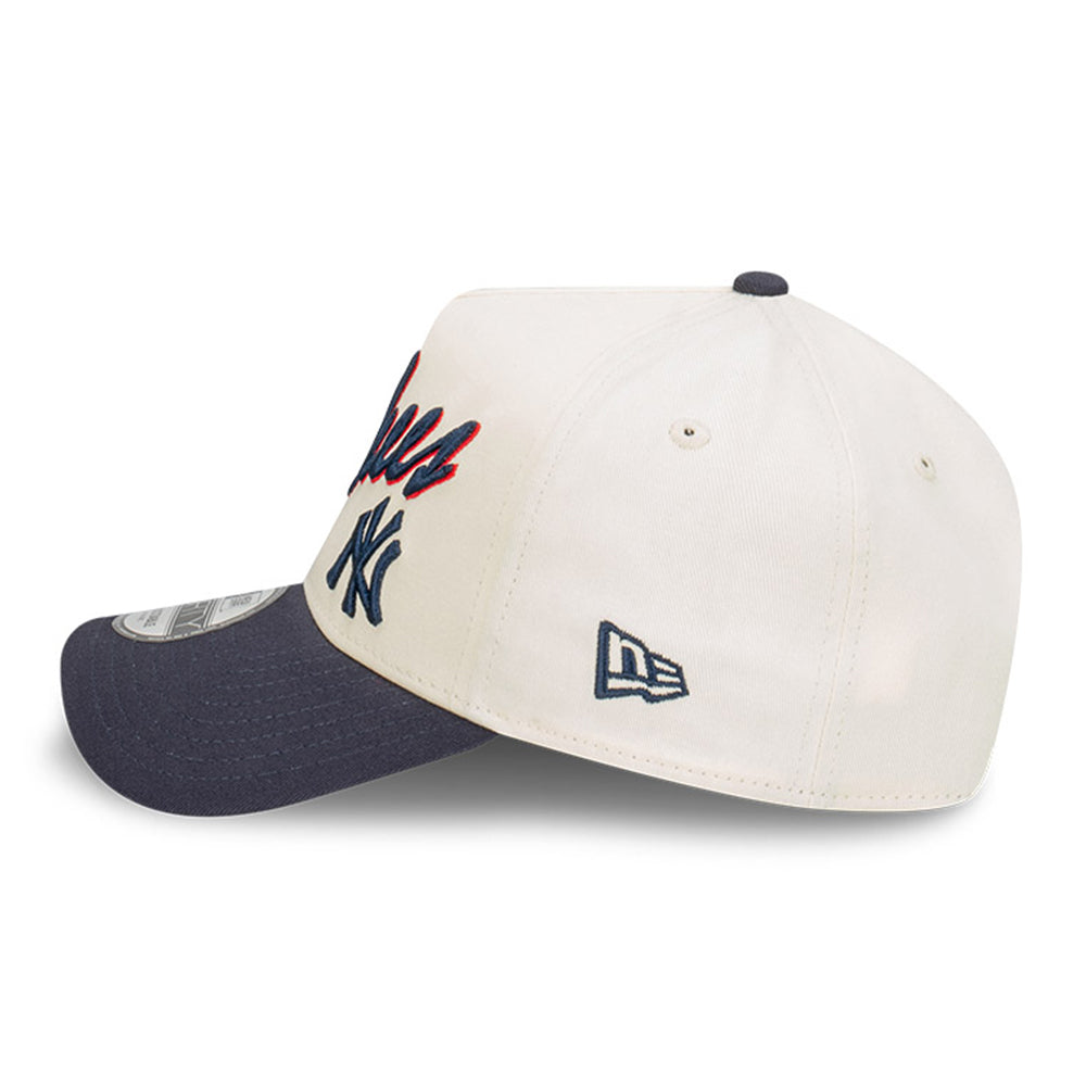 New Era New York Yankees MLB Chrome Script Chrome White 9FORTY A-Frame Snapback Cap