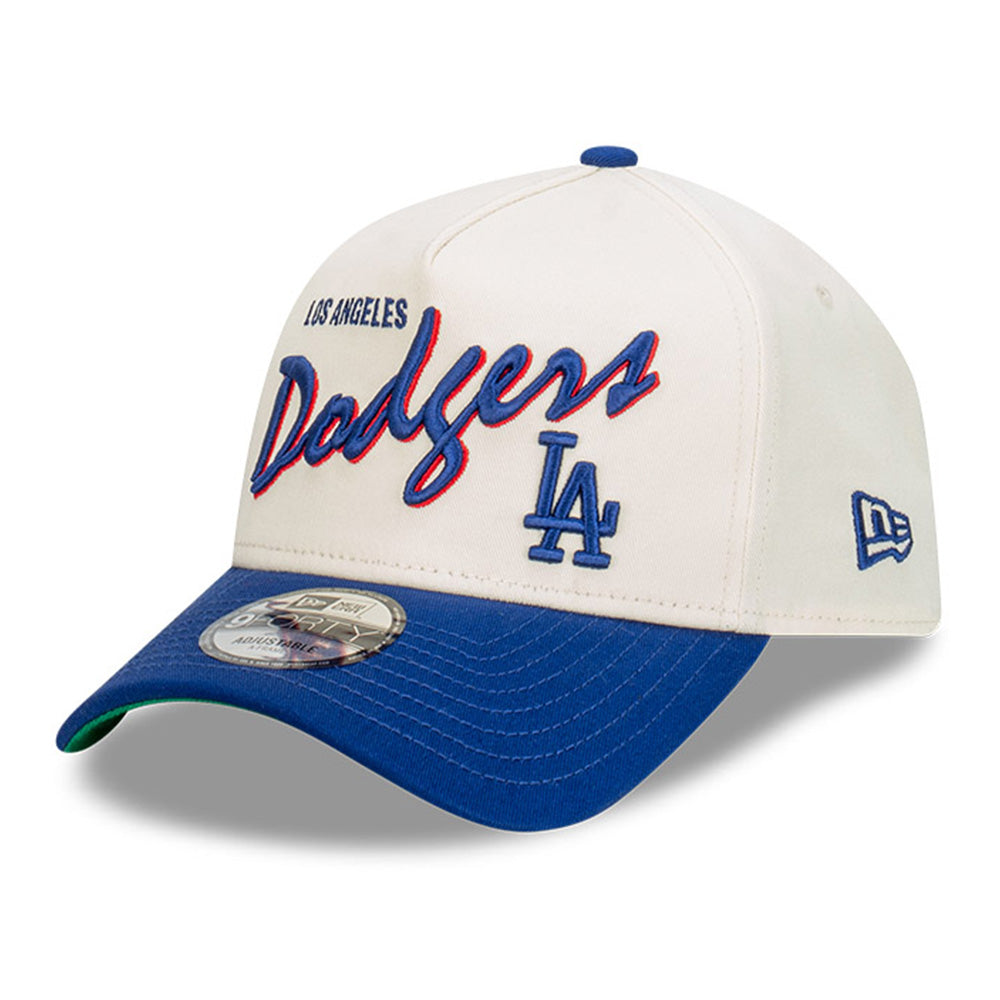 New Era Los Angeles Dodgers MLB Chrome Script Chrome White 9FORTY A-Frame Snapback Cap