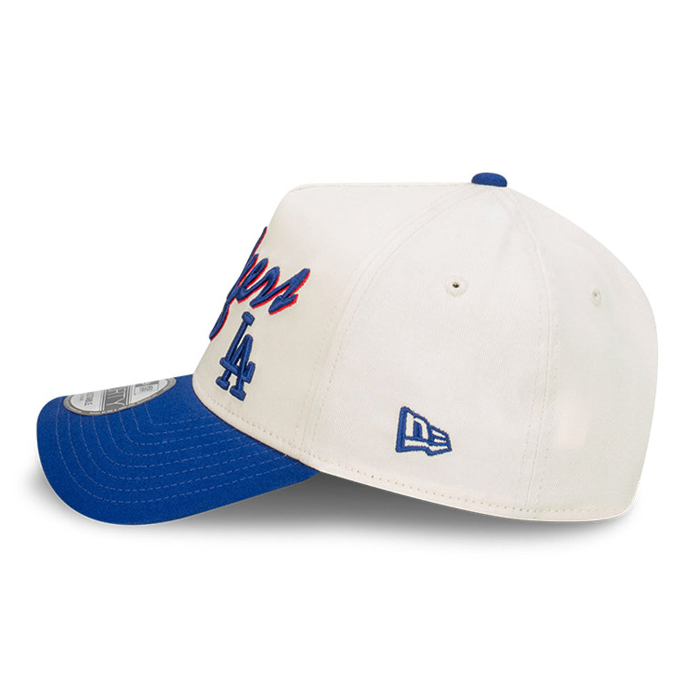 New Era Los Angeles Dodgers MLB Chrome Script Chrome White 9FORTY A-Frame Snapback Cap