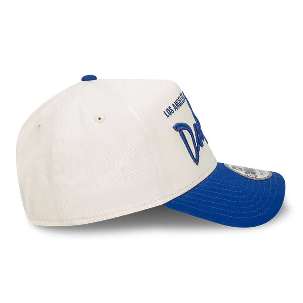 New Era Los Angeles Dodgers MLB Chrome Script Chrome White 9FORTY A-Frame Snapback Cap