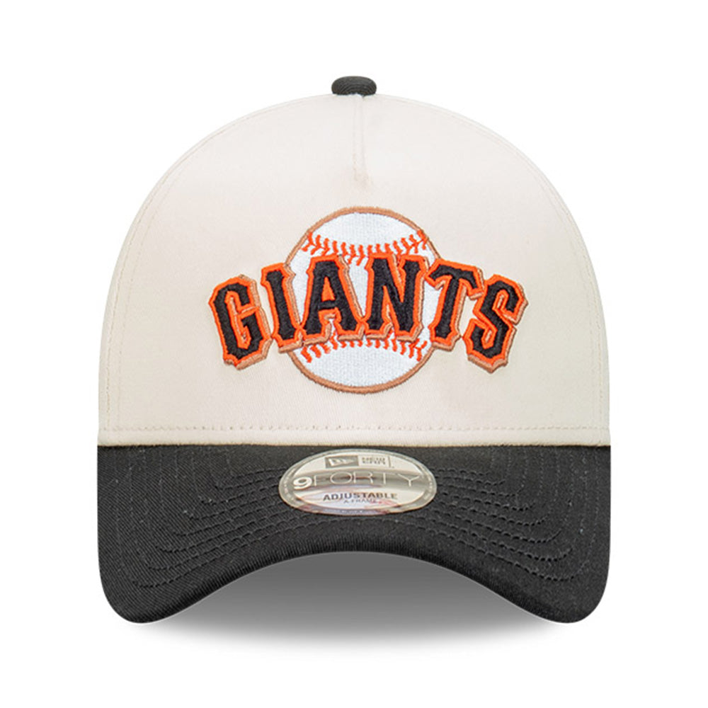 New Era San Francisco Giants MLB Wordmark Baseball Chrome White 9FORTY A-Frame Snapback Cap