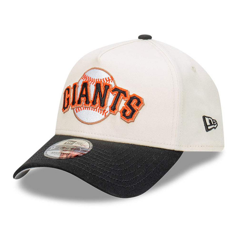New Era San Francisco Giants MLB Wordmark Baseball Chrome White 9FORTY A-Frame Snapback Cap