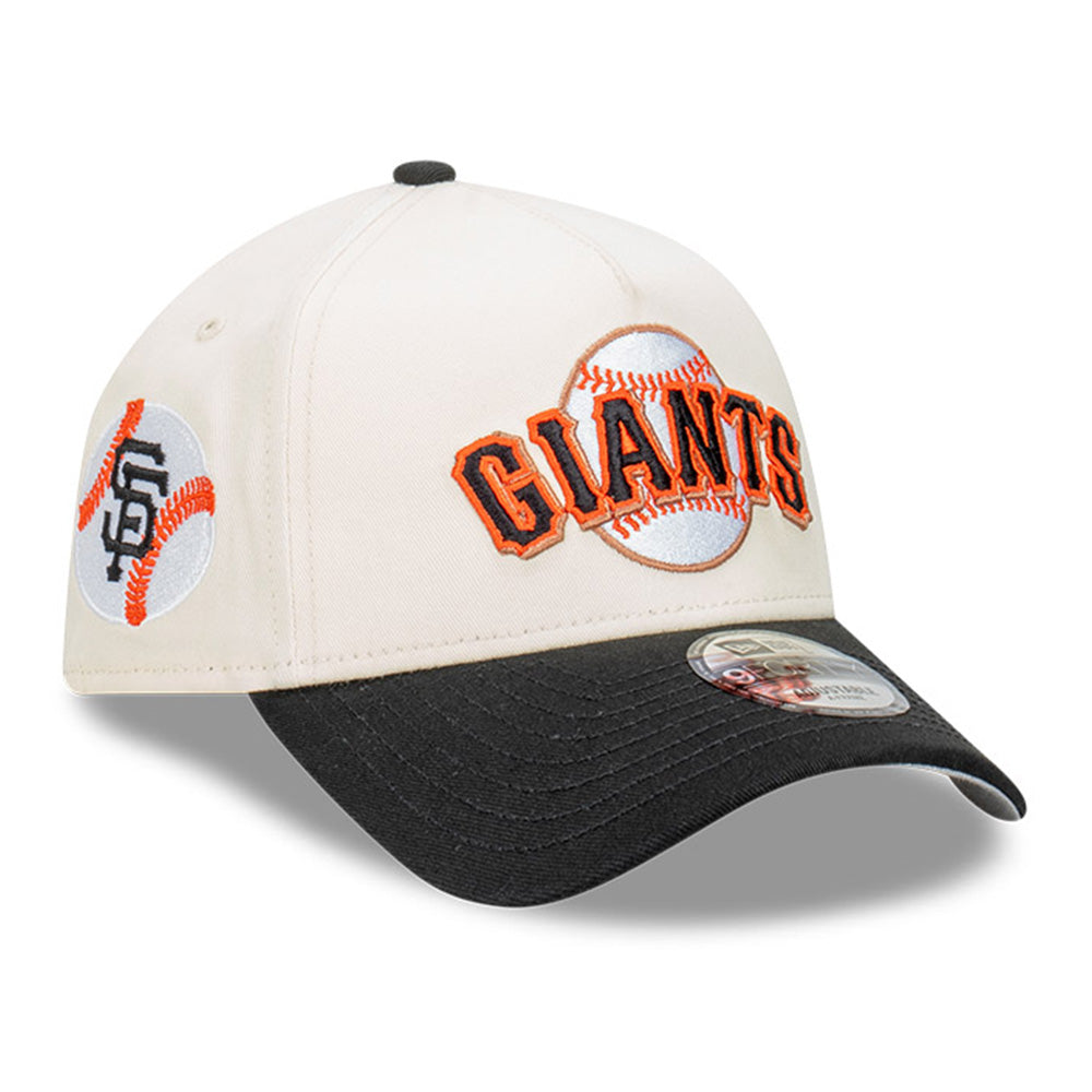 New Era San Francisco Giants MLB Wordmark Baseball Chrome White 9FORTY A-Frame Snapback Cap