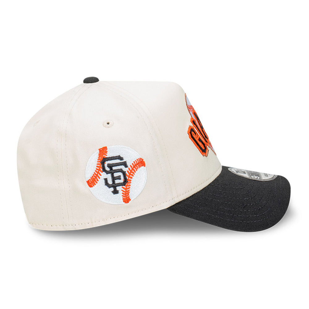 New Era San Francisco Giants MLB Wordmark Baseball Chrome White 9FORTY A-Frame Snapback Cap