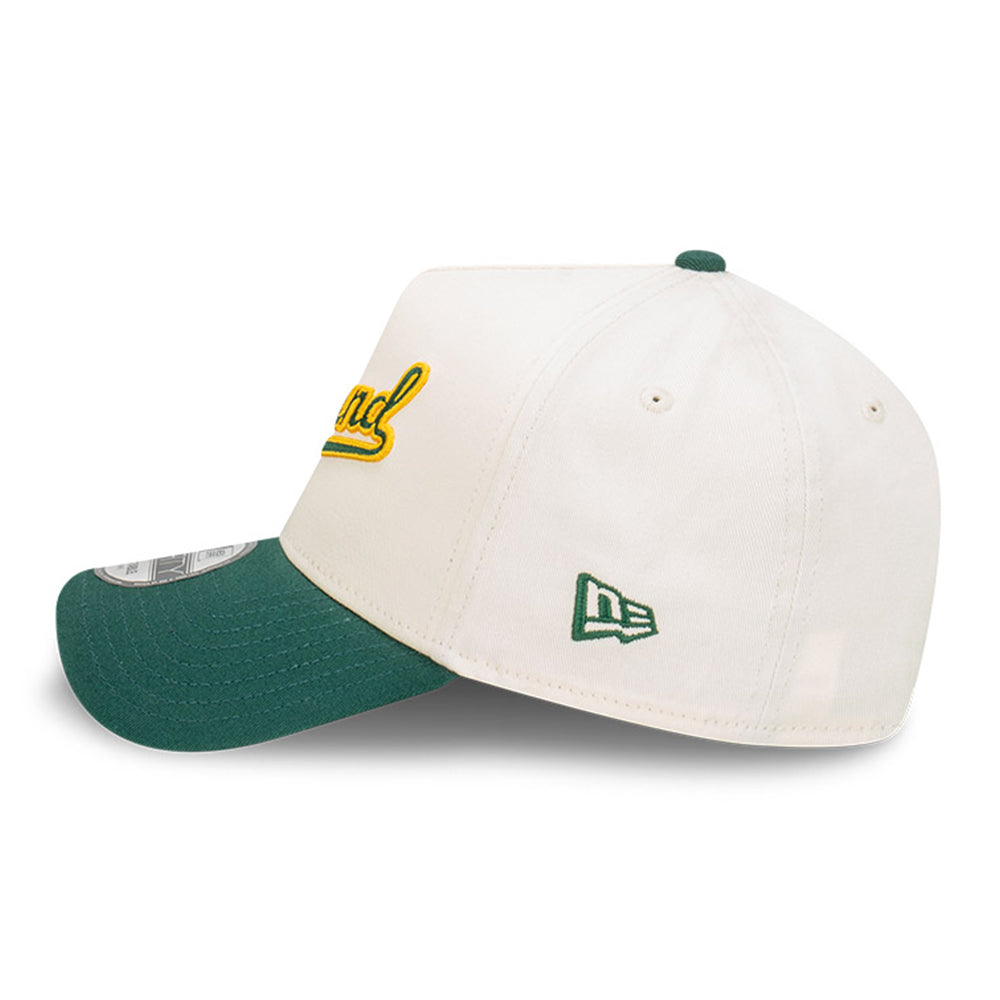 New Era Oakland Athletics MLB Wordmark Baseball Chrome White 9FORTY A-Frame Snapback Cap