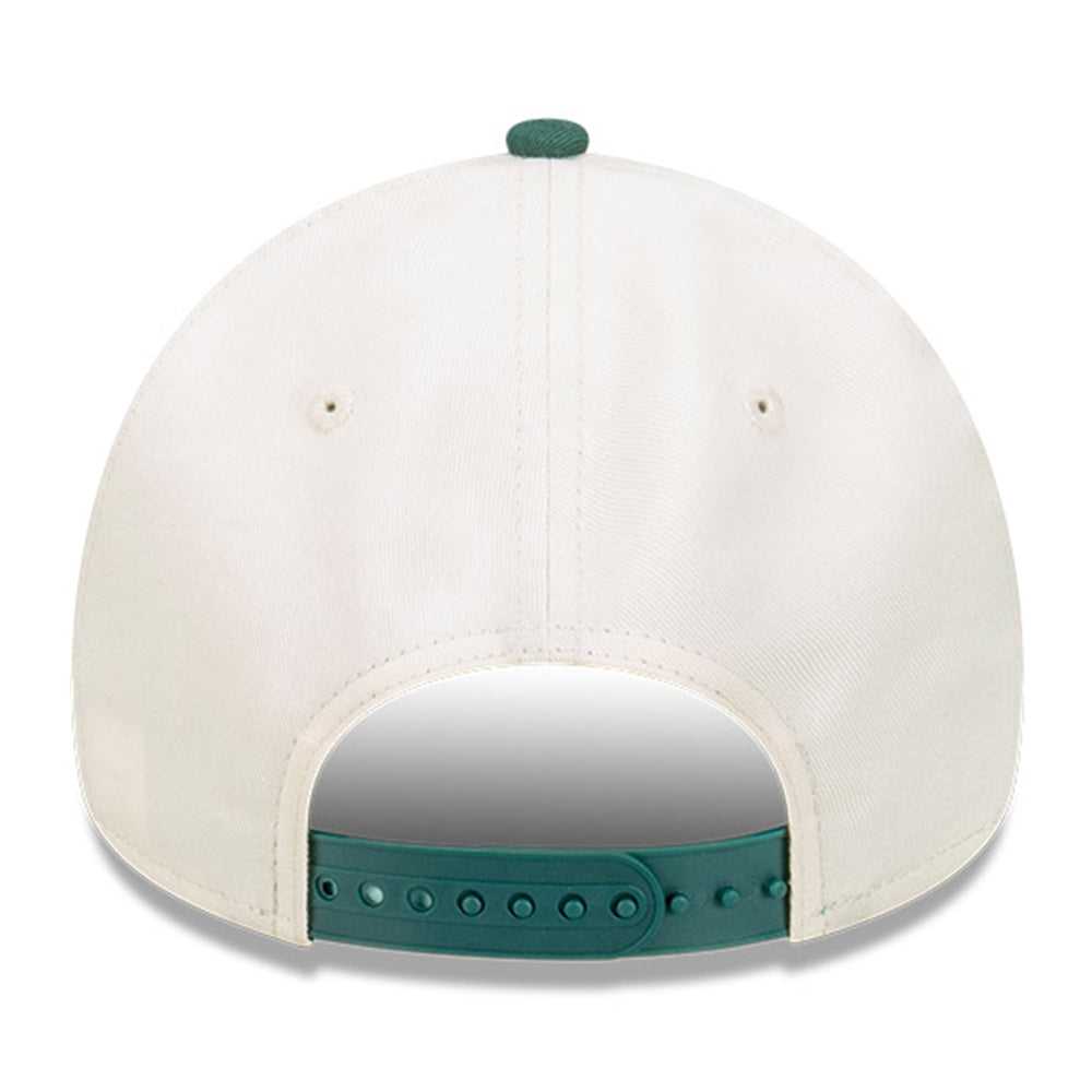 New Era Oakland Athletics MLB Wordmark Baseball Chrome White 9FORTY A-Frame Snapback Cap