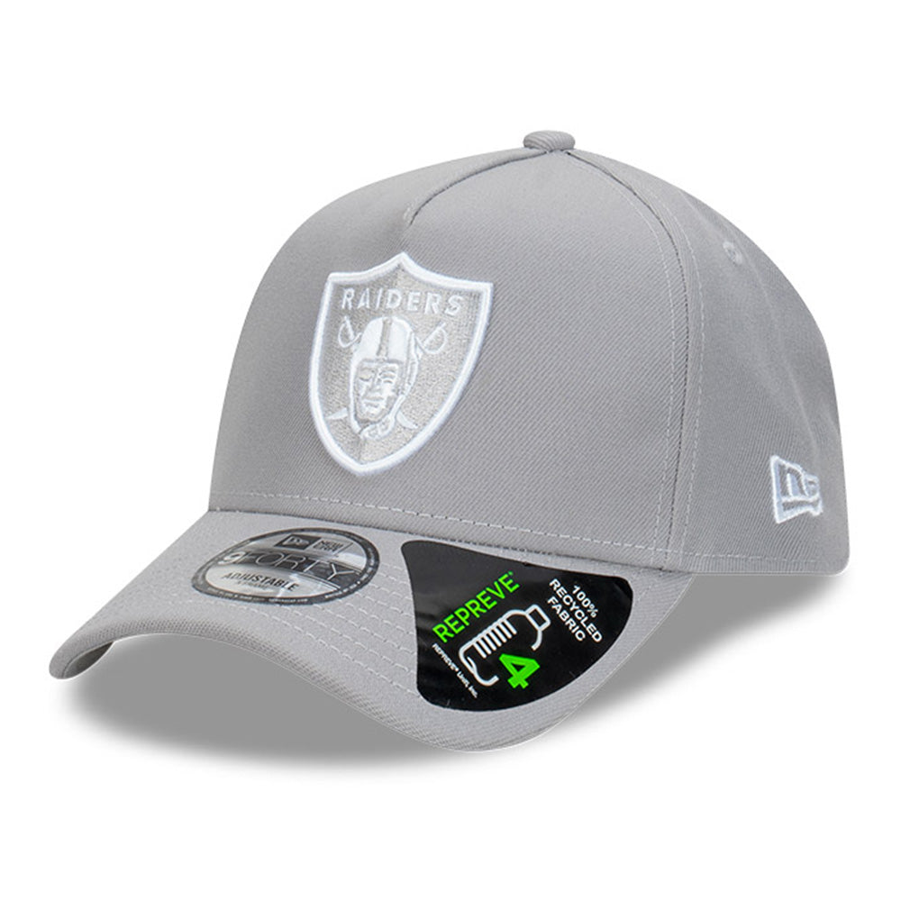 New Era Las Vegas Raiders NFL Repreve Cloud Grey 9FORTY A-Frame Snapback Cap