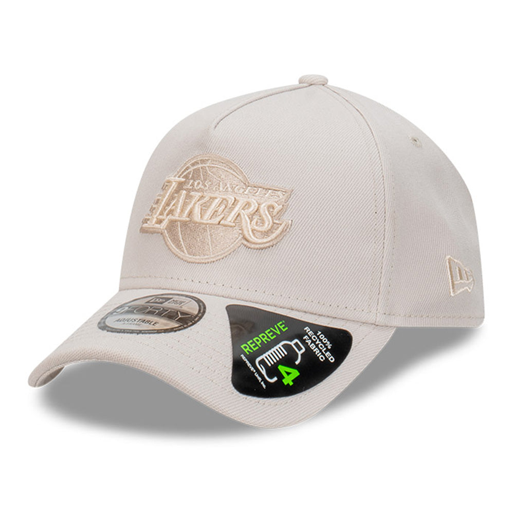 New Era Los Angeles Lakers NBA Repreve Stone Ivory 9FORTY A-Frame Snapback Cap