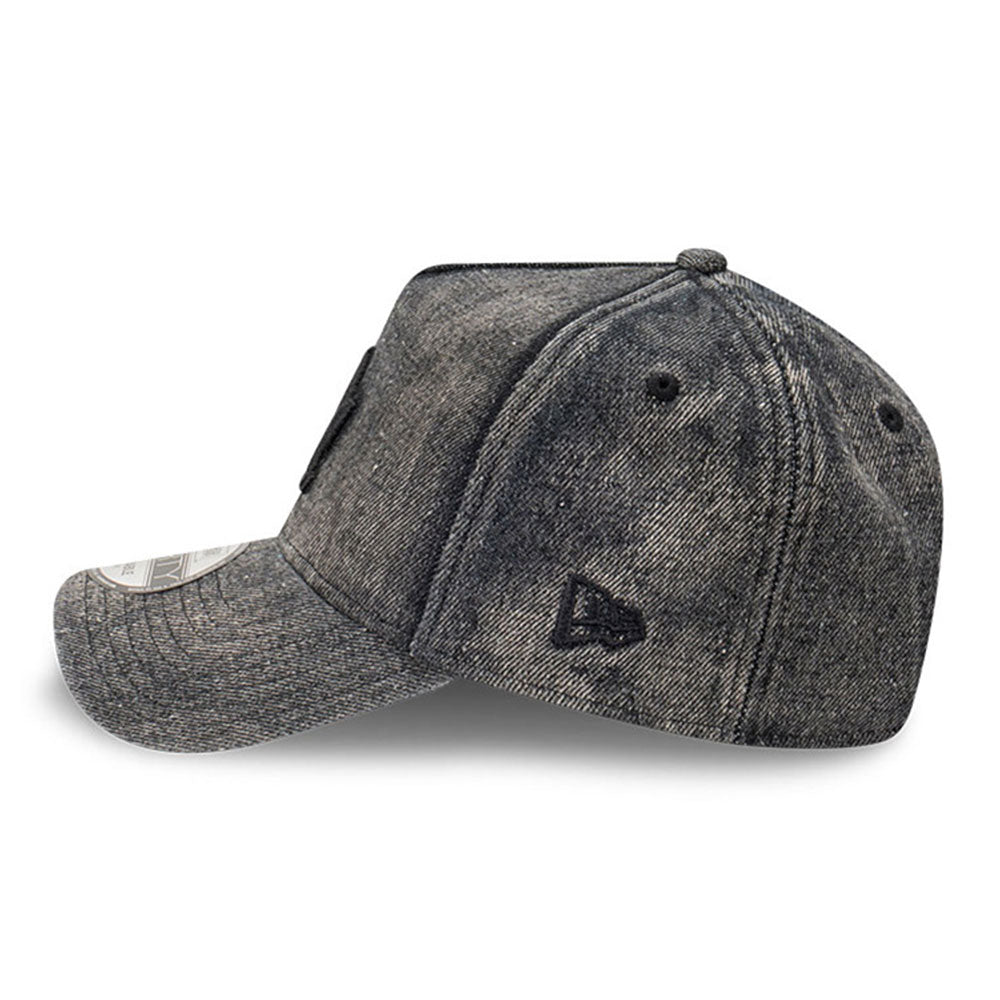 New Era Los Angeles Dodgers Denim Snow Wash Black Denim 9FORTY A-Frame Snapback Cap