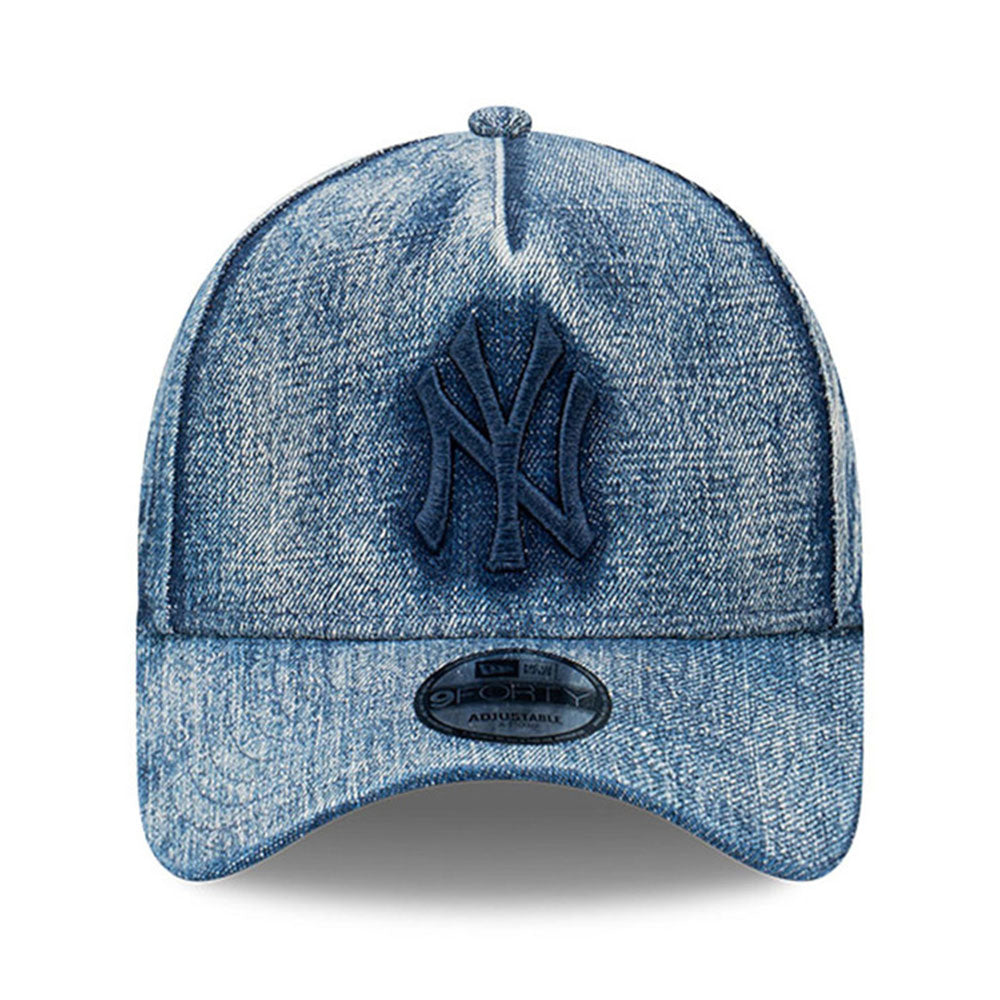 New Era New York Yankees Denim Snow Wash Blue Denim 9FORTY A-Frame Snapback Cap