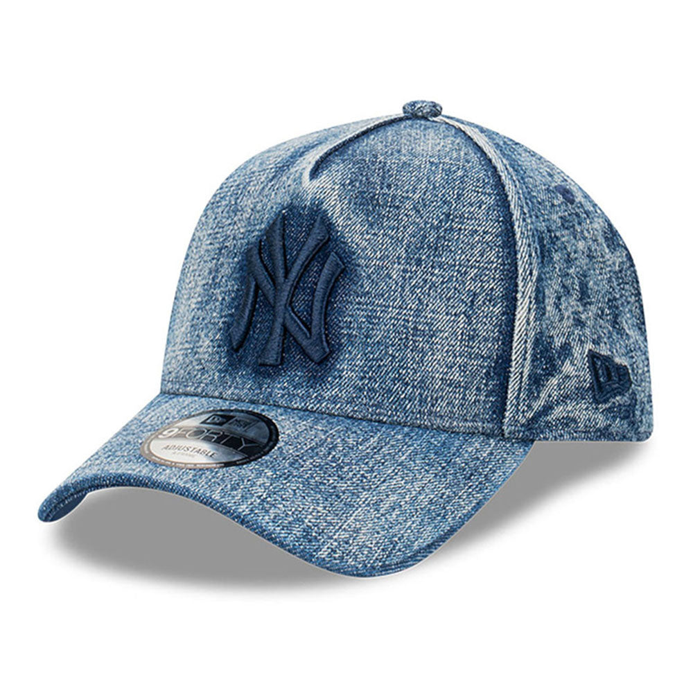 New Era New York Yankees Denim Snow Wash Blue Denim 9FORTY A-Frame Snapback Cap