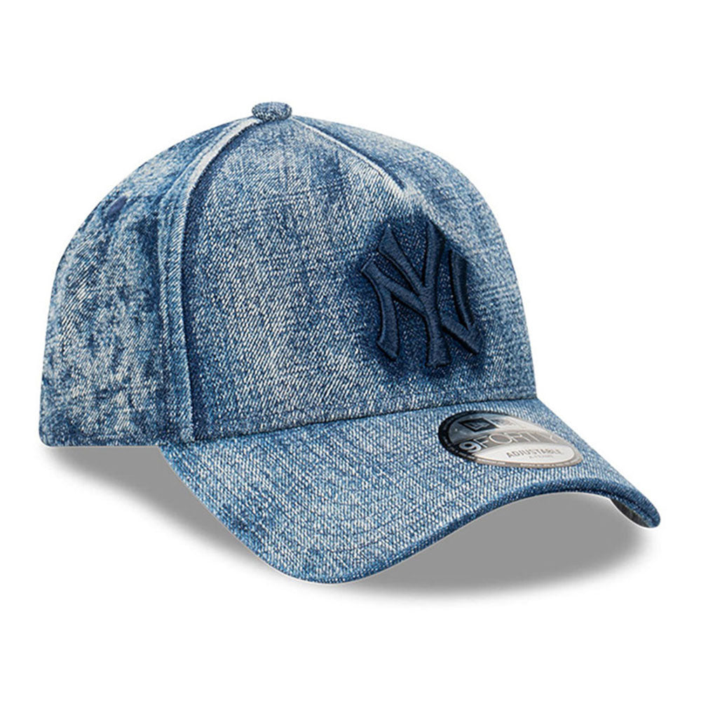 New Era New York Yankees Denim Snow Wash Blue Denim 9FORTY A-Frame Snapback Cap