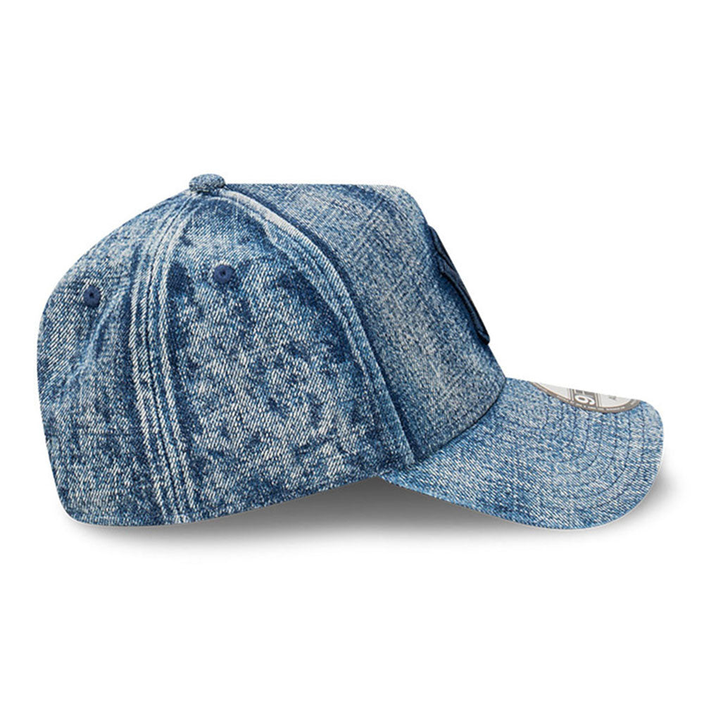 New Era New York Yankees Denim Snow Wash Blue Denim 9FORTY A-Frame Snapback Cap