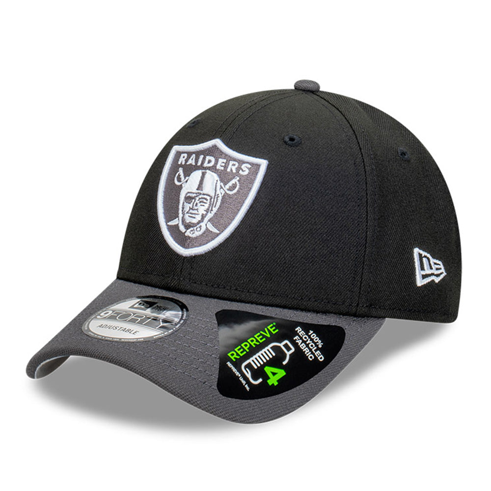 New Era Las Vegas Raiders NFL Repreve 2-Tone Black 9FORTY Adjustable Cap