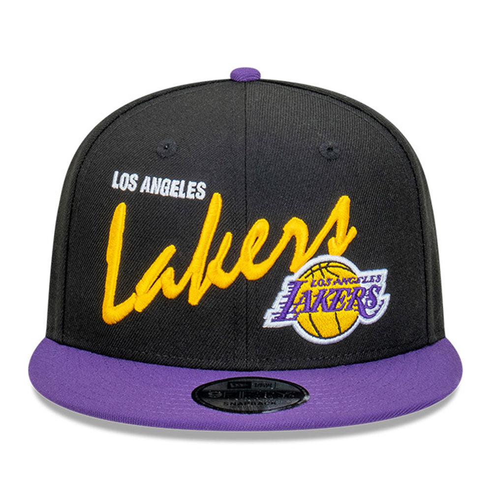 New Era Los Angeles Lakers NBA Vintage Script Black 9FIFTY Snapback Cap