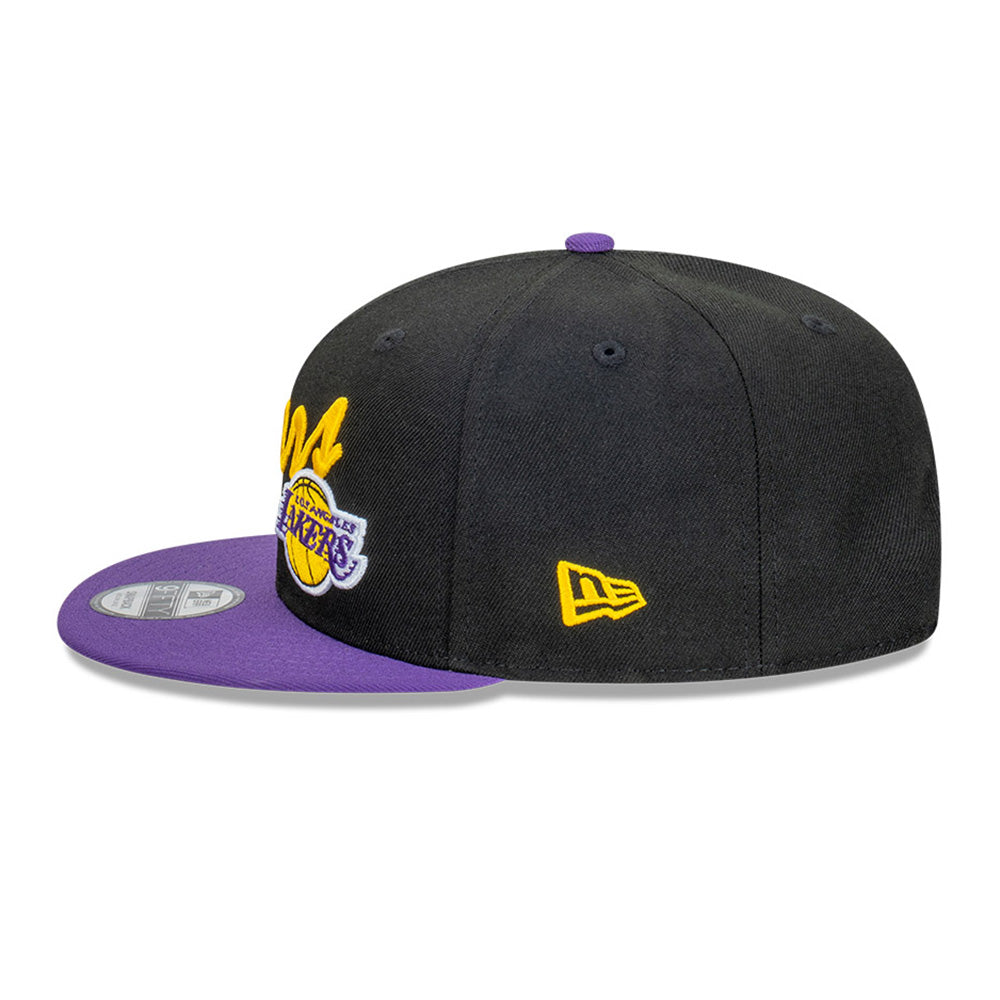 New Era Los Angeles Lakers NBA Vintage Script Black 9FIFTY Snapback Cap