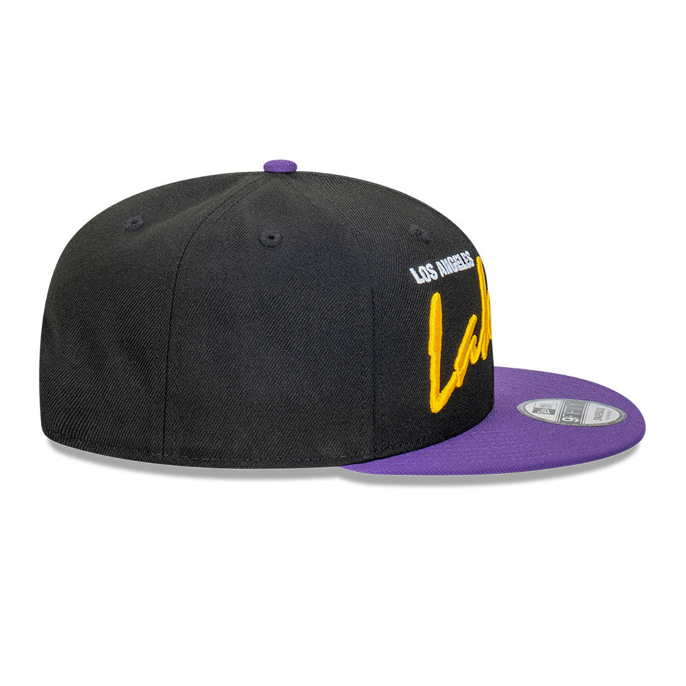 New Era Los Angeles Lakers NBA Vintage Script Black 9FIFTY Snapback Cap