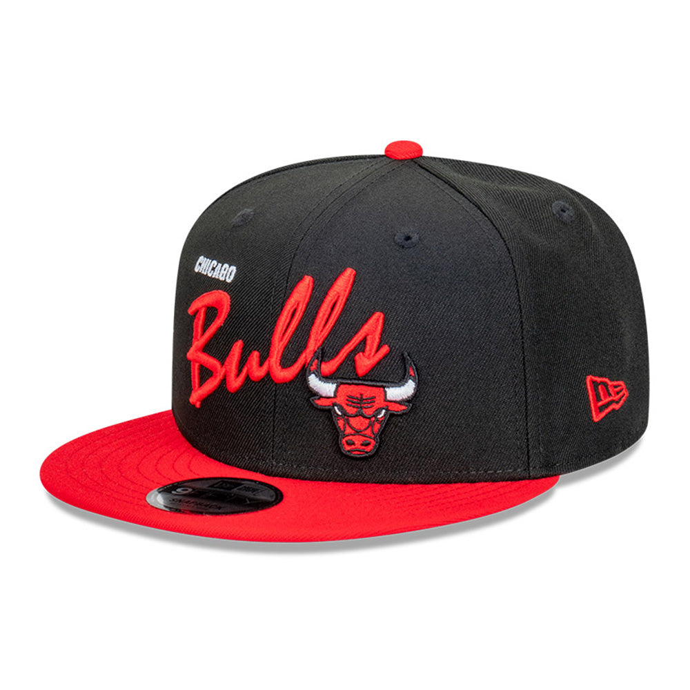 New Era Chicago Bulls NBA Vintage Script Black 9FIFTY Snapback Cap