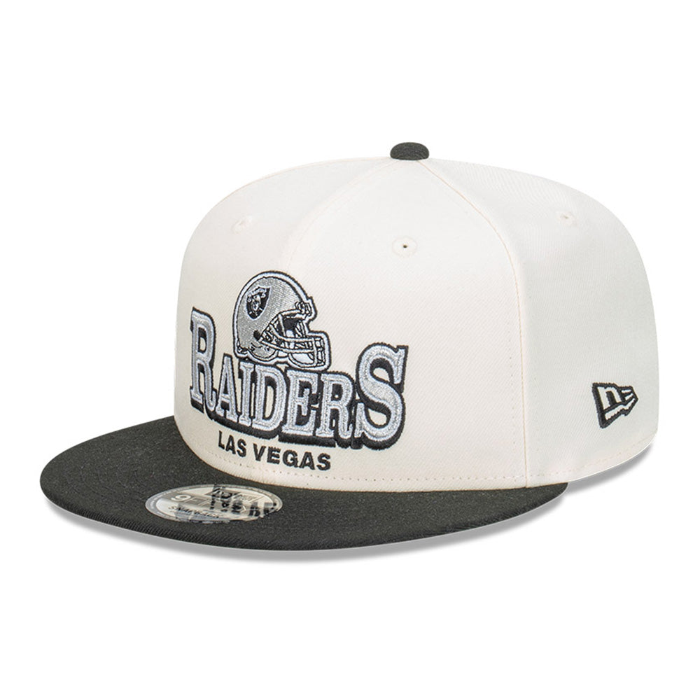 New Era Las Vegas Raiders NFL Stack Script Chrome White 9FIFTY Snapback Cap