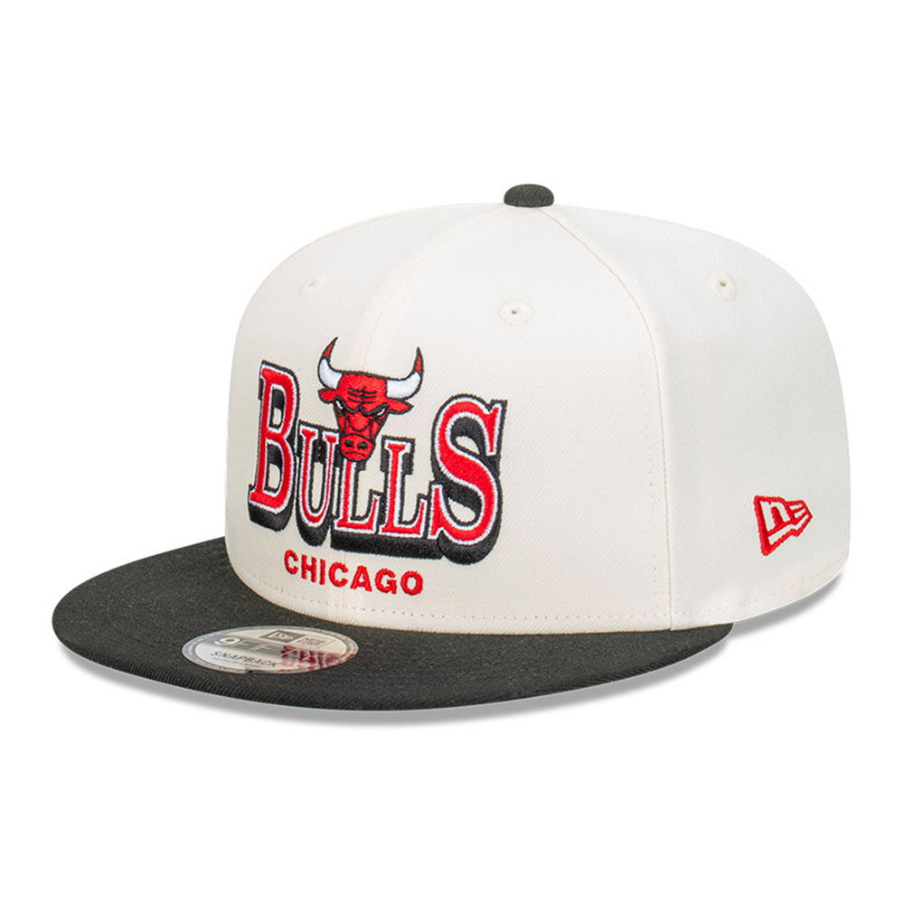 New Era Chicago Bulls NBA Stack Script Chrome White 9FIFTY Snapback Cap