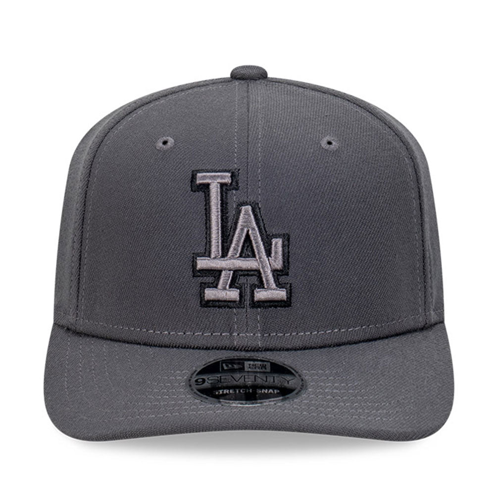 New Era Los Angeles Dodgers MLB Carbon Steel Dark Grey 9SEVENTY Stretch Snapback Cap