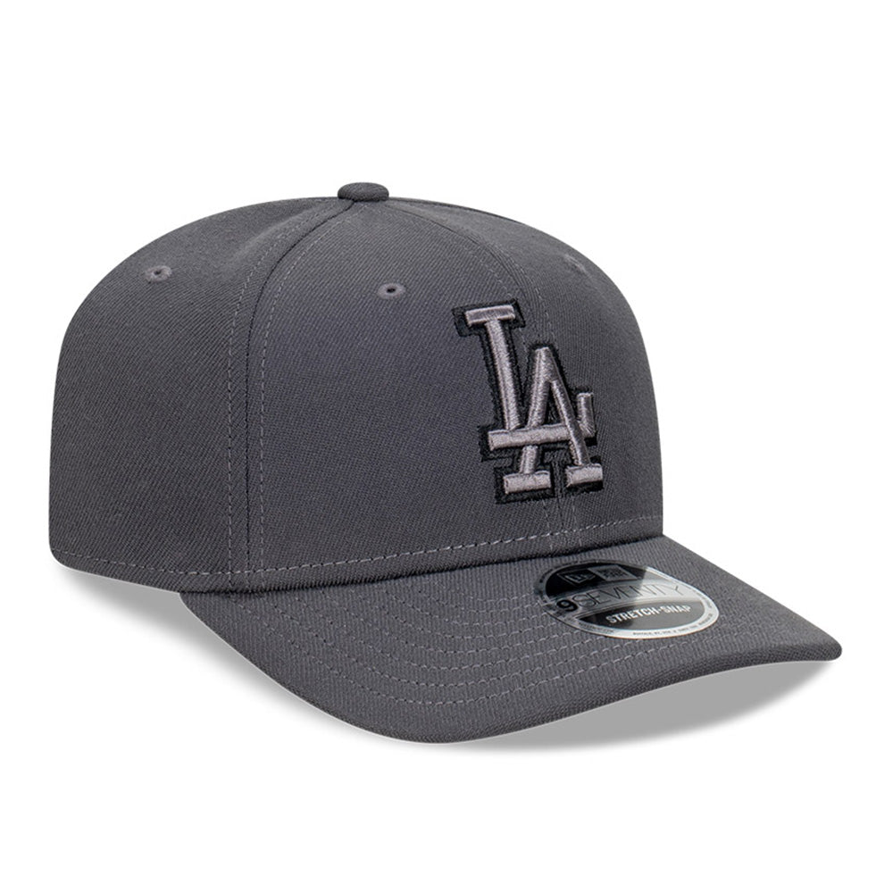 New Era Los Angeles Dodgers MLB Carbon Steel Dark Grey 9SEVENTY Stretch Snapback Cap