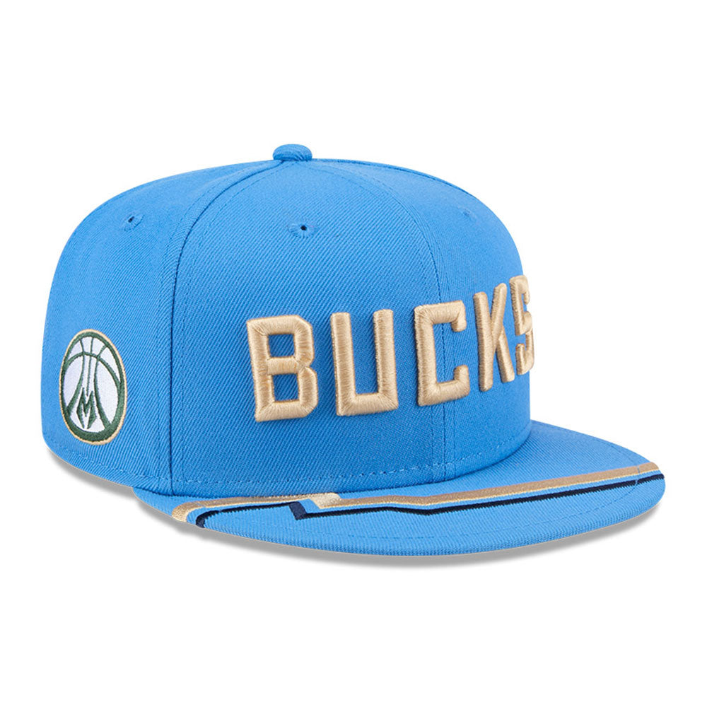 New Era Milwaukee Bucks NBA 2024 NBA City Series Blue 9FIFTY Snapback Cap