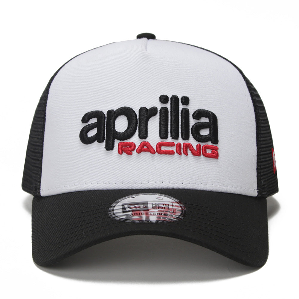 New Era Aprilia Piaggio Essential Optic White 9FORTY E-Frame Trucker Snapback Cap