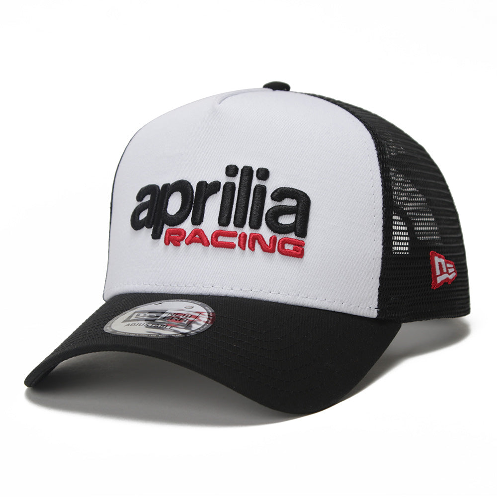 New Era Aprilia Piaggio Essential Optic White 9FORTY E-Frame Trucker Snapback Cap