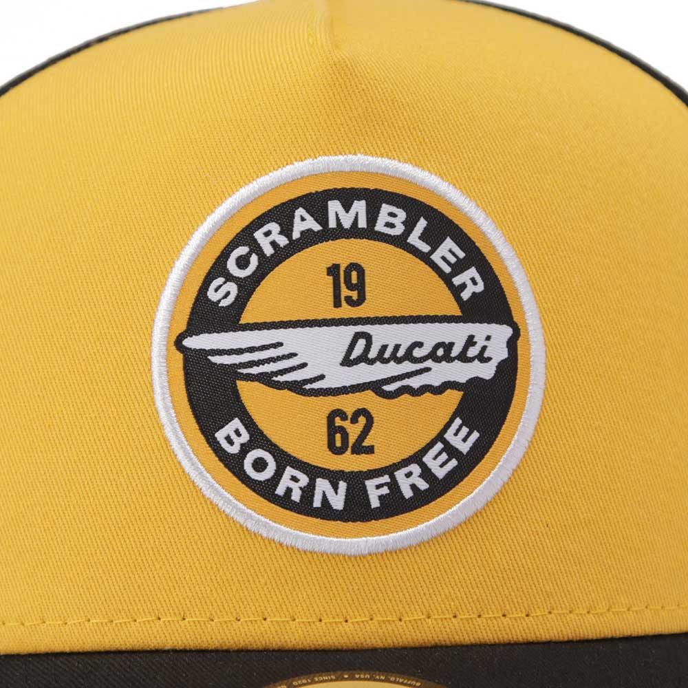 New Era Ducati Motorsport Scrambler Patch Grilled Yellow 9FORTY E-Frame Trucker Cap