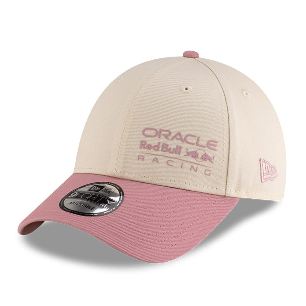 New Era Oracle Red Bull Racing Light Cream on Pink 9FORTY Adjustable Cap