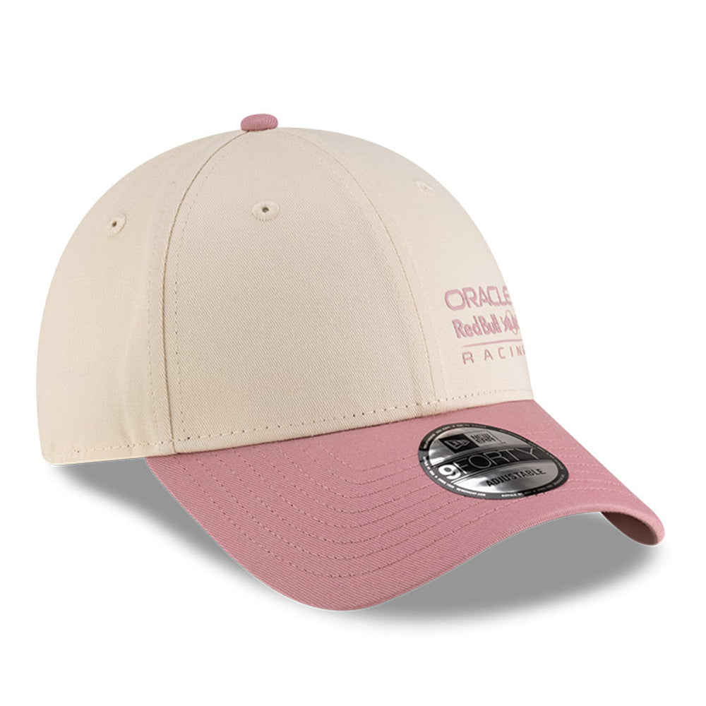New Era Oracle Red Bull Racing Light Cream on Pink 9FORTY Adjustable Cap