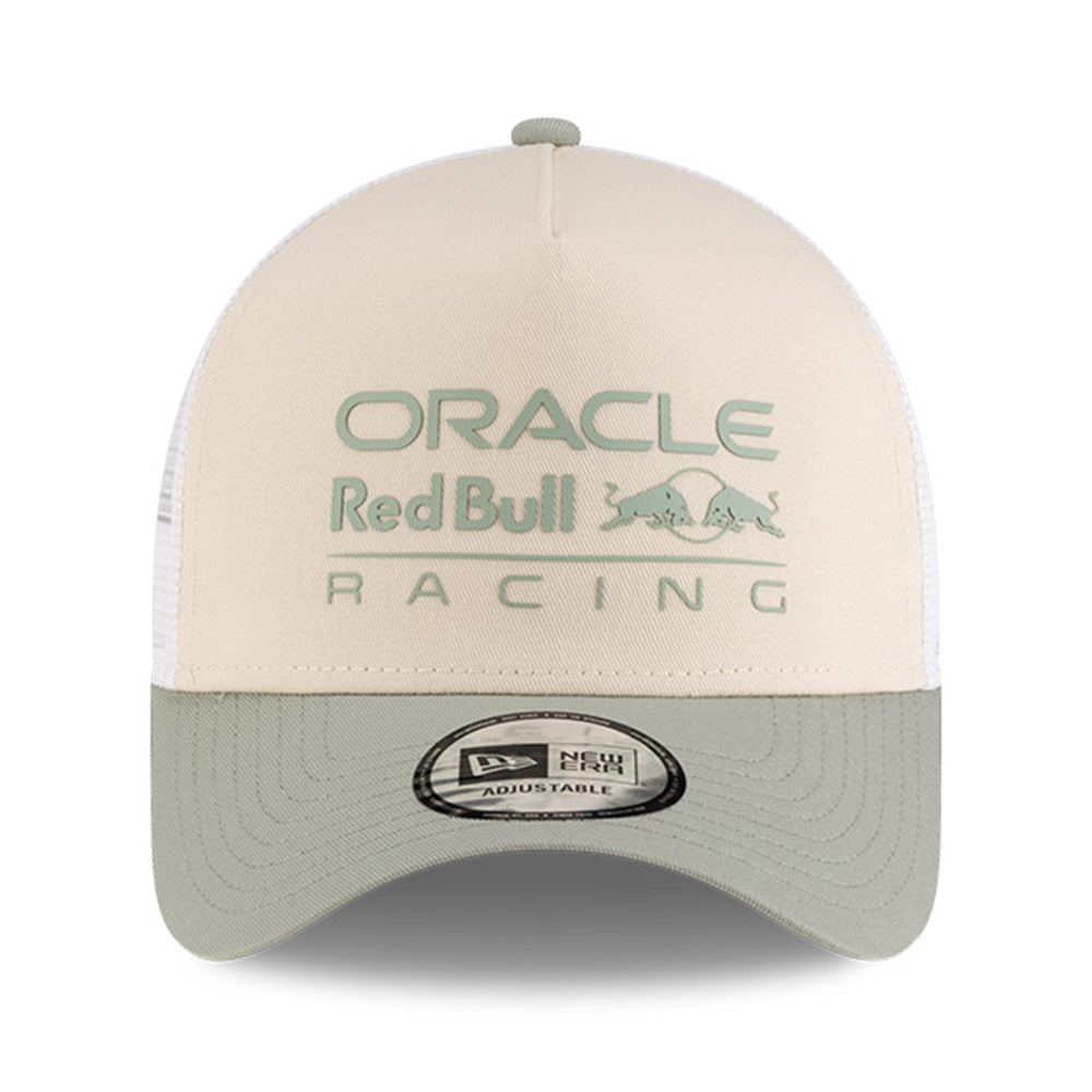 New Era Oracle Red Bull Racing Light Cream 9FORTY E-Frame Trucker Snapback Cap