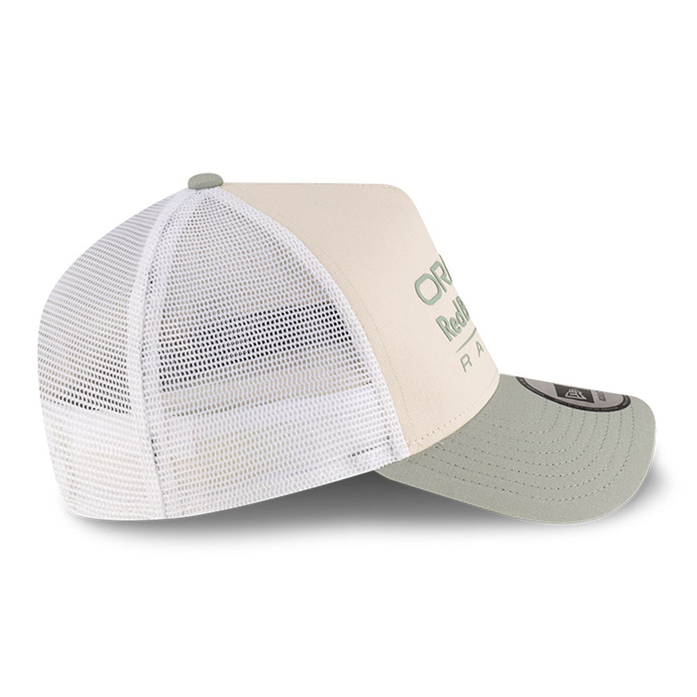 New Era Oracle Red Bull Racing Light Cream 9FORTY E-Frame Trucker Snapback Cap