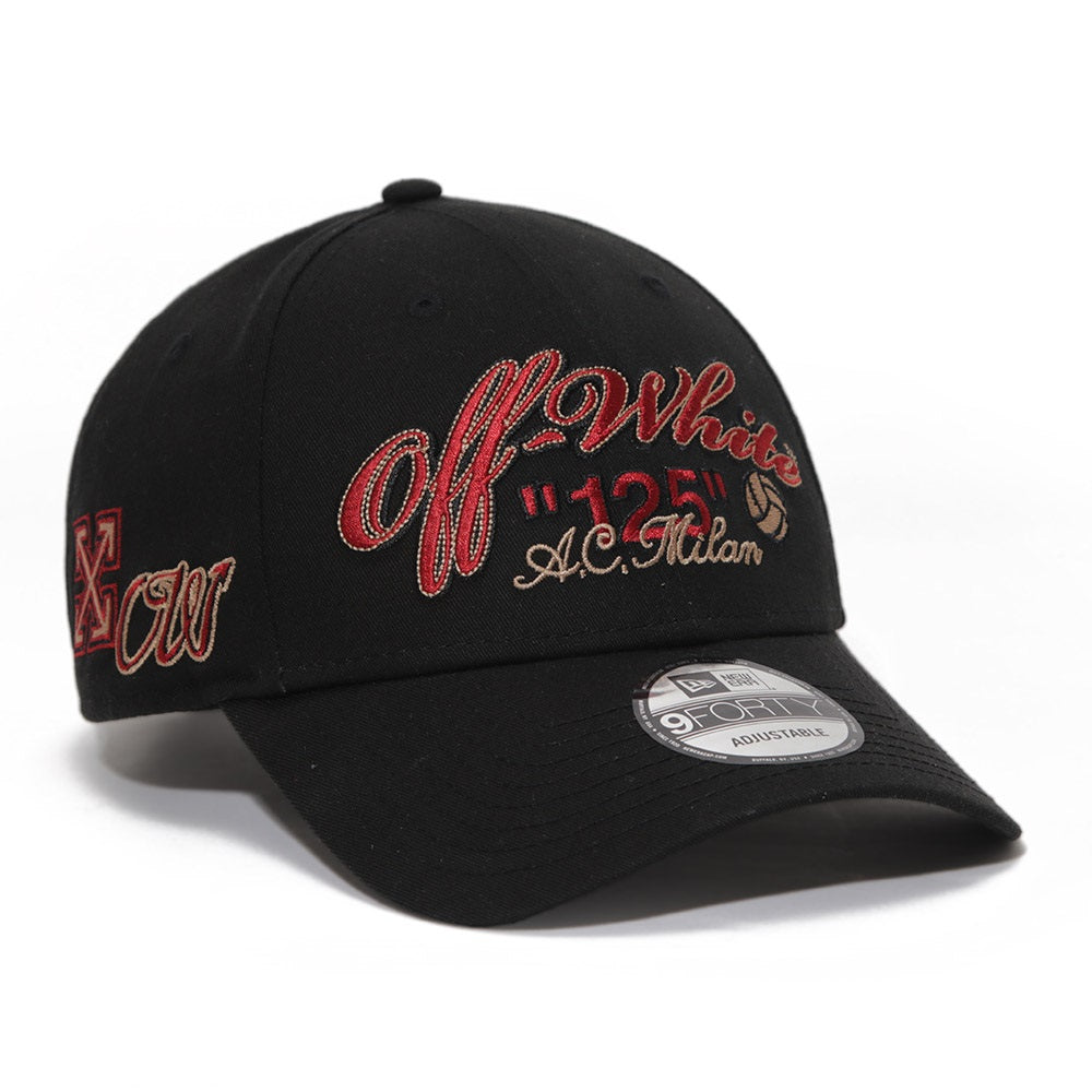 New Era Off-White x AC Milan Black 9FORTY Adjustable Cap (LIMITED ONLINE EXCLUSIVE)