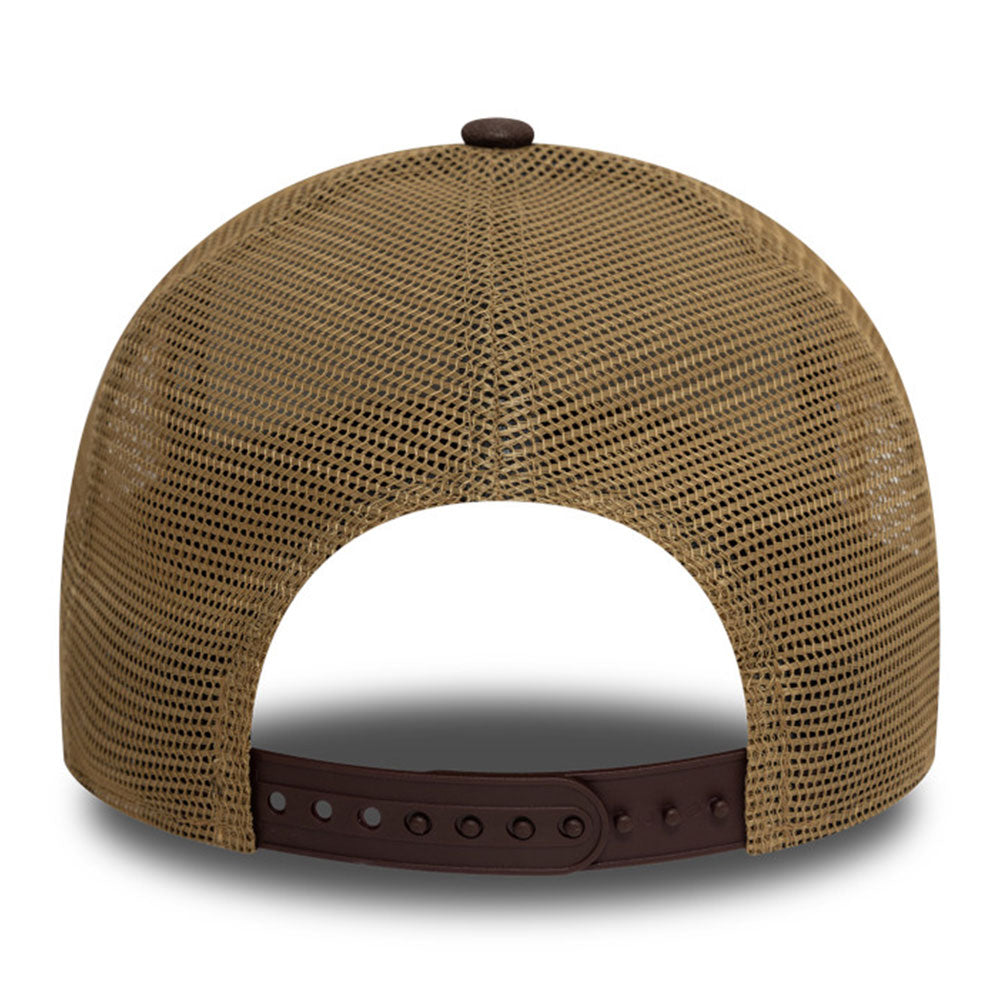 New Era Patch Cot Canvas Stone Khaki 9FORTY E-Frame Trucker Snapback Cap