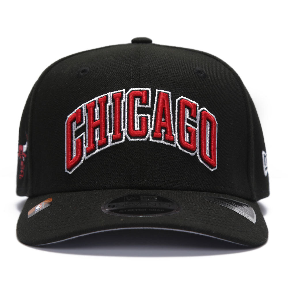 New Era Chicago Bulls NBA Statement Black 9SEVENTY Stretch Snapback Cap