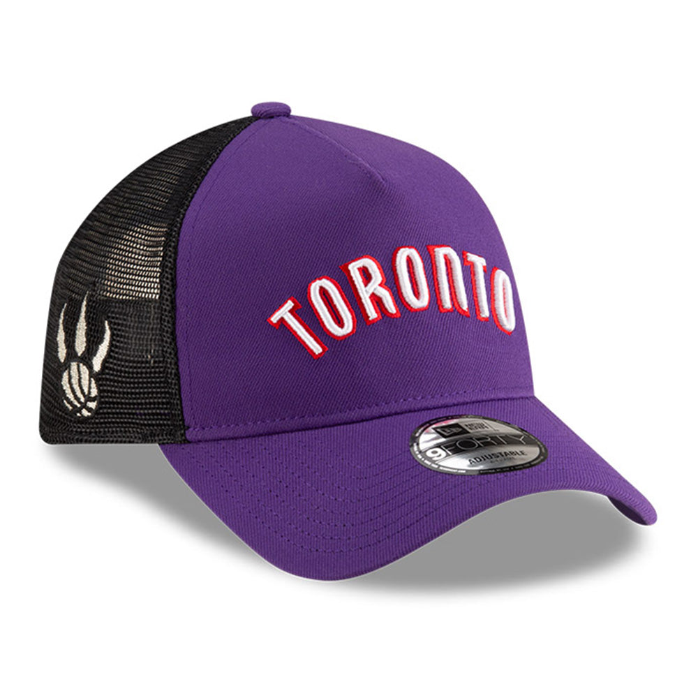 New Era NBA Toronto Raptors Classic Edition Red 9FORTY A-Frame Trucker Snapback Cap