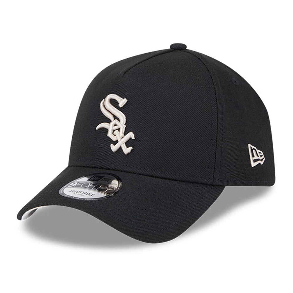 New Era Chicago White Sox Black Stone Repreve® Black 9FORTY A-Frame Snapback Cap